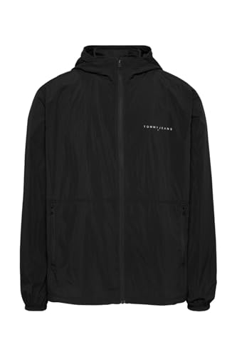 Tommy Jeans Herren Windbreaker Jacke Chicago mit Kapuze, Schwarz (Black), S – Ansicht 3