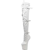 Women's 8inch High Heel Platform Over The Knee Boots,Heelless Hoof Sole Thigh High Boots,Club...