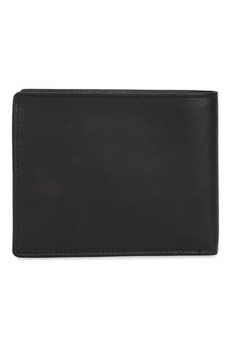 Image of Peter England Men Black Textured Belt and Wallet
