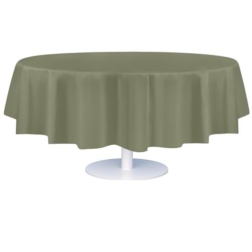 Image of Grandipity Plastic Table Cloth Disposable 12 Pack 84 inch Round Sage