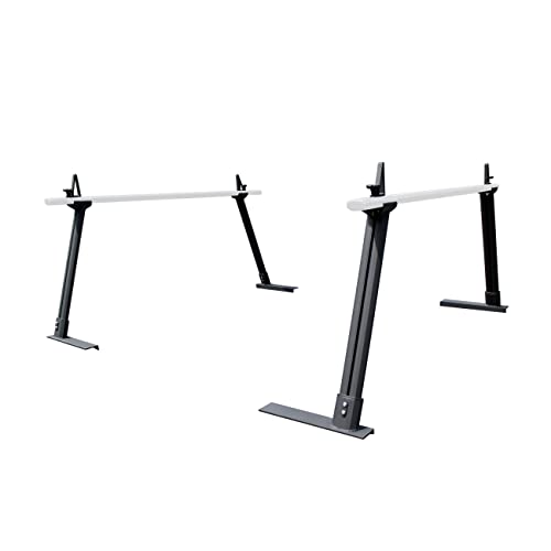Image of MaxxHaul Universal Aluminum Truck Ladder Lumber Pipe Contractor Rack - 500 lb Capacity 28 inch Fixed Height with Mounting Clamps No-Drill Installation for Pickup Trucks - CrossBars Sold Separately