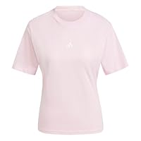 Adidas Sportswear Essentials Small Logo Women's Cotton T-Shirt, Clear Pink/White, X-Small