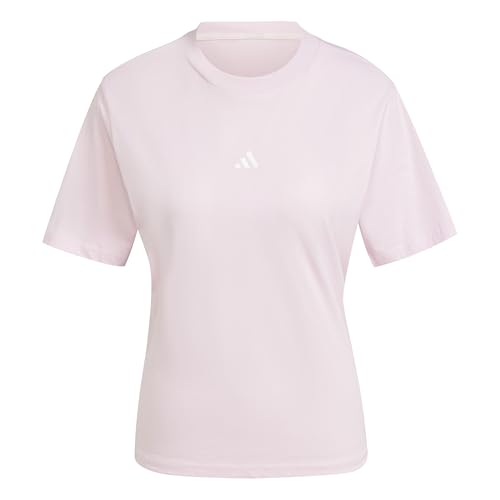 adidas Donna Essentials Small Logo Cotton Shirt, Clear Pink/White, M