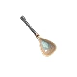 Cucchiaio, Grande mestolo da zuppa in ceramica vintage for uso domestico, cucchiaio cena con manico lungo(Green,S)