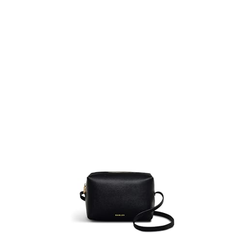 RADLEY London Bishops Lane レディース レザー スモール ジップ トップ クロスボディ バッグ, ブラック, S, コンパクト。