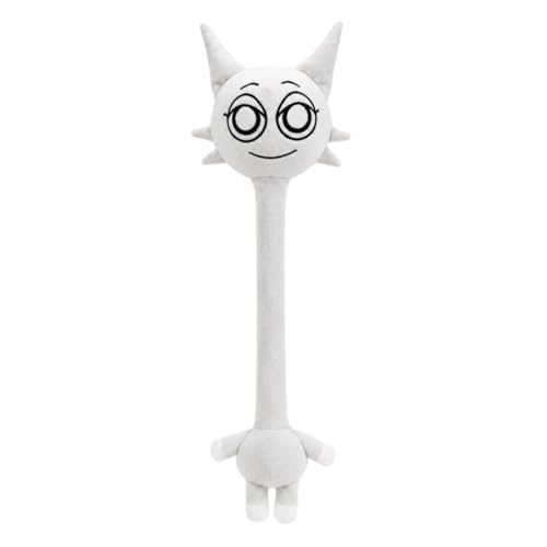 Image of Whimsical Long Neck Stuffed Animal White Demon Form Soft Pillow Home Accent Cushion Collectible Figurine