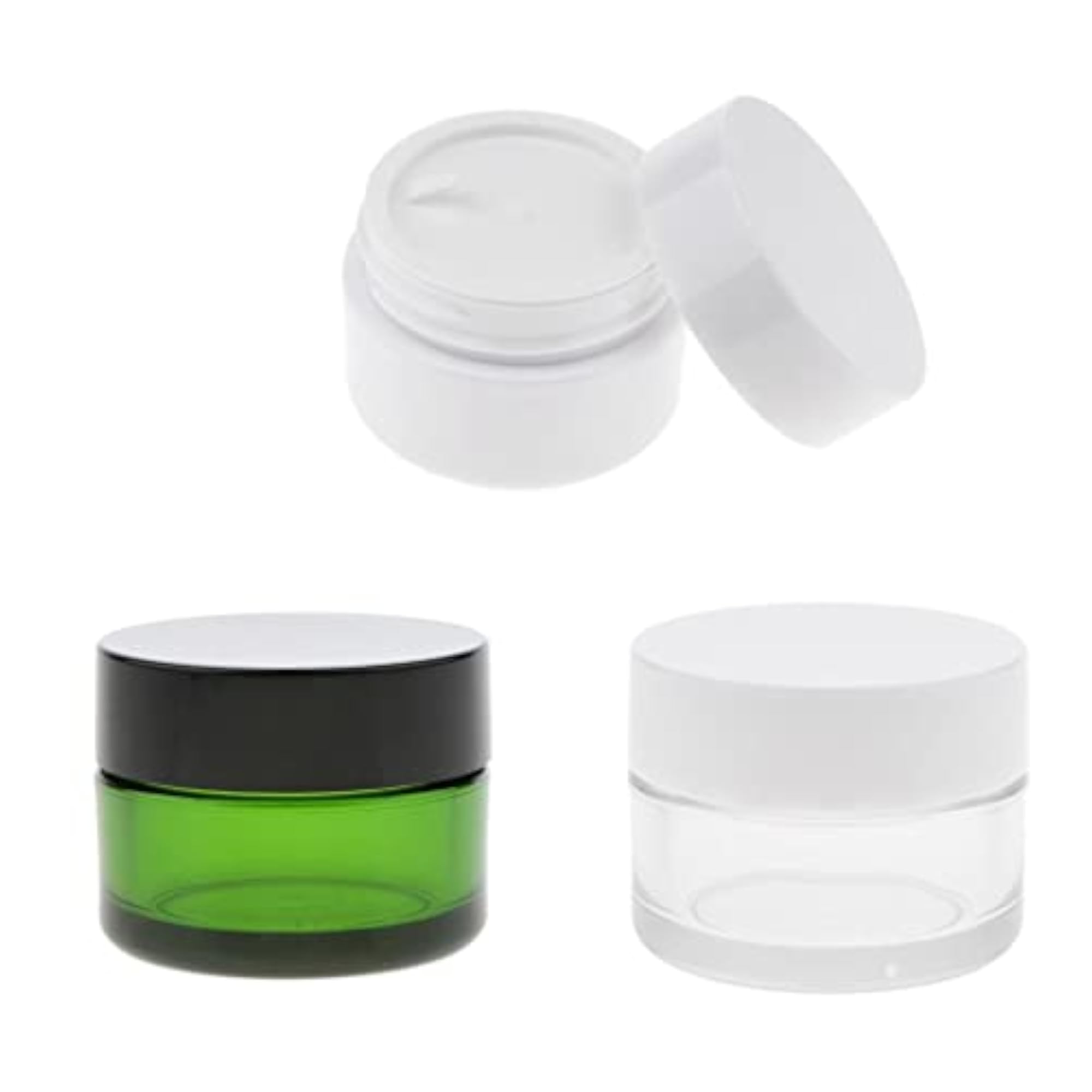 30g Empty Makeup Sample Bottles Cream Gel Jars Pots with Inner Lids