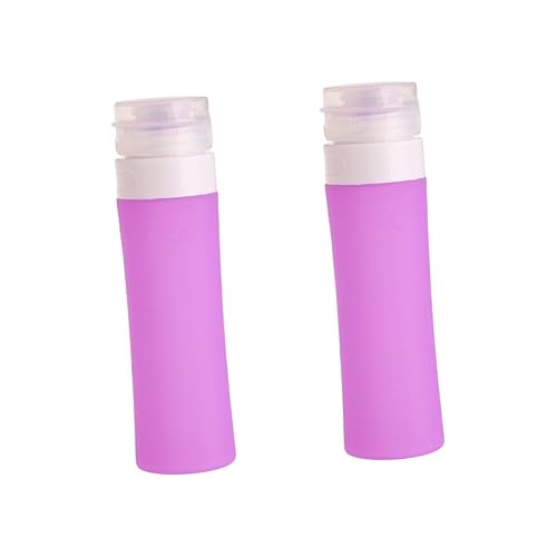 POPETPOP 2個 シリコンボトル 空の化粧品容器 シャンプートラベルボトル 空のスクイーズ サンプルジャー トラベルクリーム容器 旅行用液体 シャンプー容器 紫の,purple