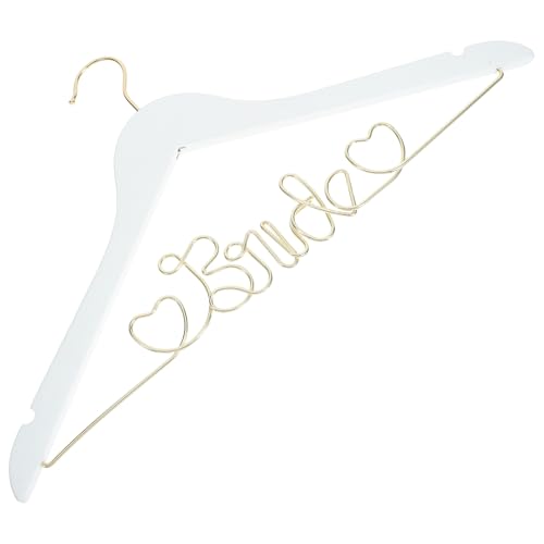 ROMISBABA Appendiabiti per Abiti da Sposa in Filo Metallico Bianco Design Antiscivolo Gruccia per Matrimonio Fessure Laterali per Abiti Delicati Adatta per Guardaroba e Sale Sposa