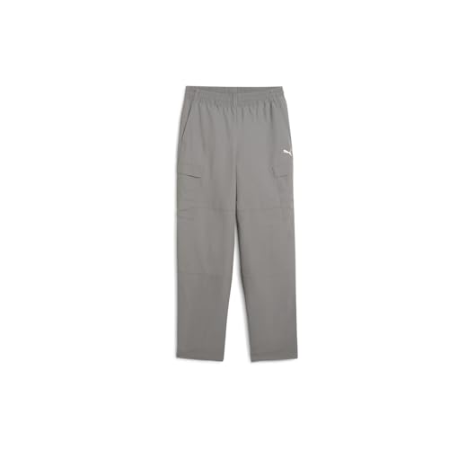 PUMA Kids Boys Wardrobe Essentials Relaxed Cargo Pants Casual Drawstring - Grey