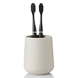 YAUKPH Matte Beige Toothbrush Holder for Electric Toothbrushes Bathroom Organizer for Toothpaste Kids & Adults