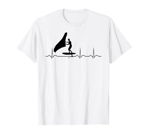 Hydrofoil Wingfoil Kiten Foil Wing Surf Herzschlag Kitesurf T-Shirt