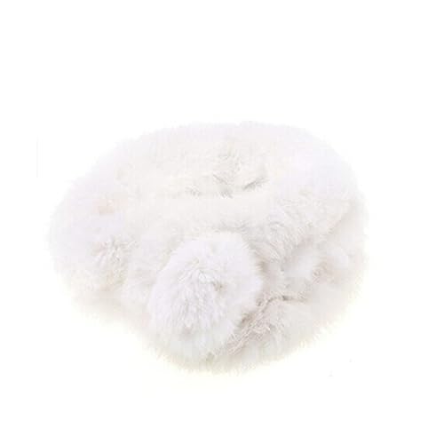 Didiseaon White Faux Fur Head Scarf for Women Warm Neck Warmer Lady Shawl Fashion Accessory for Her