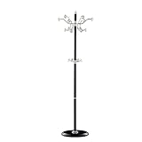 TYBGAU Boutique UK Perchero de acero inoxidable con ganchos giratorios, perchero para bufandas, para el hogar, entrada, sala de estar, dormitorio, esquina (Nero)