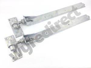 Wyre Direct Adjustable Gate Hinges Pair 900mm 36" Galvanised Heavy Duty Hook And Band Stable