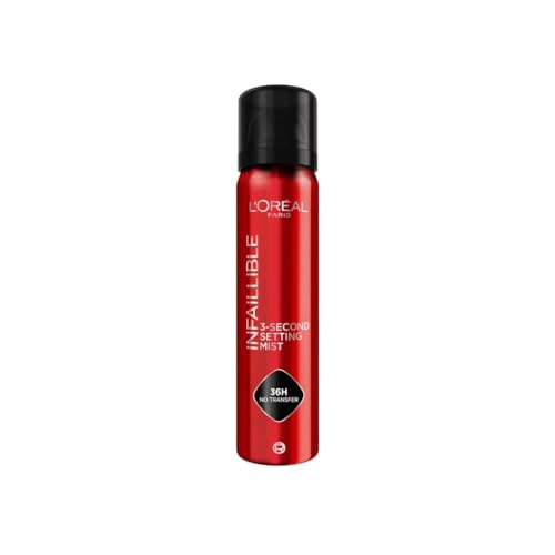 L'Oréal Paris Spray Fijador de Maquillaje Infaillible, Resistente al Agua, Se mantiene hasta 36h, 75 ml