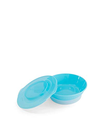 Twistshake Ciotola Bambini con Coperchio Ermetico | Piatto Svezzamento 6+ Mesi | Contenitore Pappa | Scodella Allenamento Cibo Neonati | Senza BPA | Ciotolina Prima Infanzia | Blu