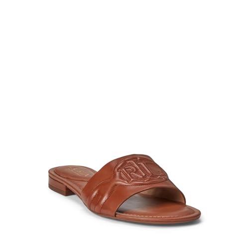 Image of Lauren Ralph Lauren Women's Alegra III Leather Slide Sandal