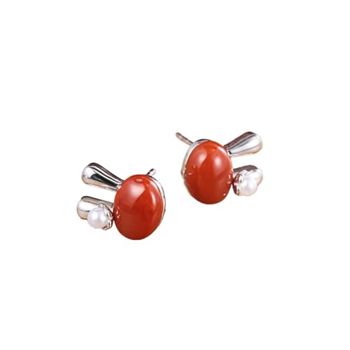 Boucles d'oreilles lapin en agate rouge à porter au quotidien pour un style chic
