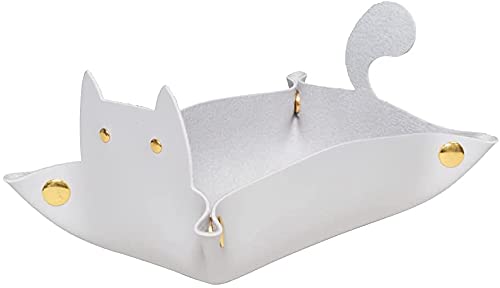Amazon｜AngeliqueShop 猫型レザー風トレイ 小物やアクセサリー入れに