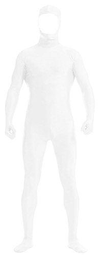 VSVO White Face Open Zentai Lycra Spandex Bodysuit (Medium, White)