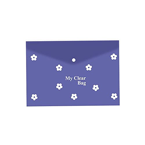 Image of Pack of 12 Pieces Super Quality My Clear Bag, A4 Document File Bag, Transparent Envelope Folder, Plastic Container for Papers, Stationery for School, Office, Projects, Random Colors