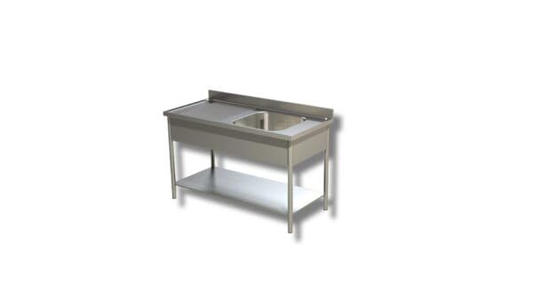 Lavello acciaio inox 1 vasca con gocciolatoio SX - 100 x 60 x 85 cm, per Ristorante, Bar, Gastronomia, Pizzeria - NO RUBINETTERIA
