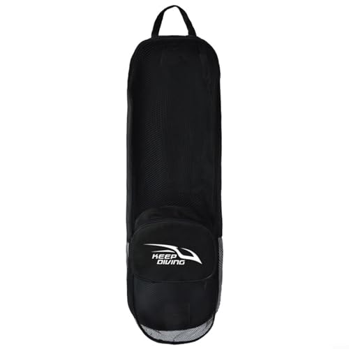 Bolsa de malla para buceo robusta con correa ajustable y bolsillo negro 5