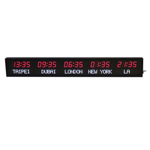 Reloj de pared LED grande con control remoto, 3 niveles de brillo, ideal para hoteles, aeropuertos y espacios públicos