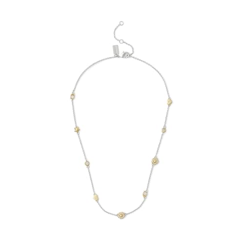 COACH Women's Signature Tea Rose & Heart Strand Necklace