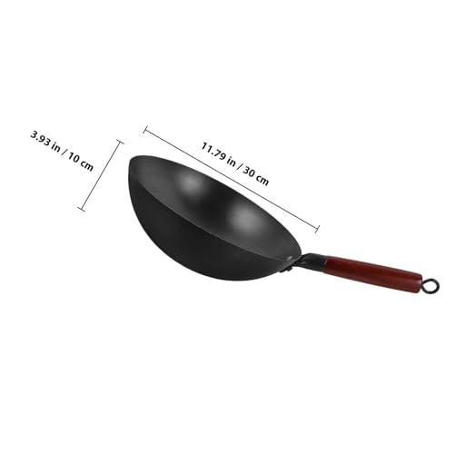 Wok de hierro con mango de madera 30 pulgadas miniatura 2