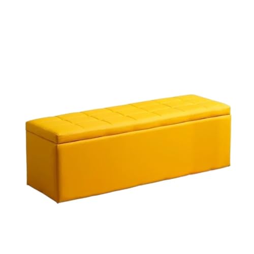 GIYXHU Puff Almacenaje Taburete De Almacenamiento for sofá y Sala Estar, Banco Zapatos for Puerta, Muebles for el hogar, Taburete Almacenamiento Simple, Tabouret multifunción(Yellow,50cmx30cmx35cm)
