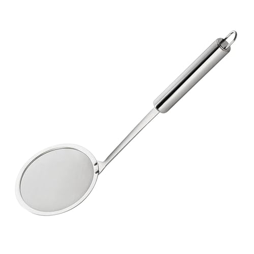 Stainless Steel Skimmer Strainer Hot Pot Fat Skimmer Spoon with Long Handle for Cooking, Frying, Skimming Grease and Foam
