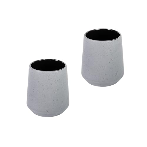 axentia Zahnputzbecher Linz 2er Set, in Einer schönen grauen Betonoptik aus fromschönem Dolomit