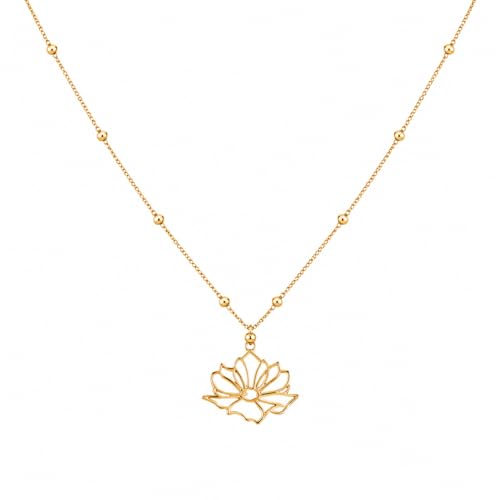 Collier anniversaire et Noël : pendentif fleur de naissance personnalisé Hongyu