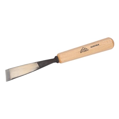 STUBAI-gerades Balleisen schräg 20mm | Serie 52 | Stich 1 | ca. 30° schräg beidseitig geschliffen | Für glatte Flächen, Vorstechen, Kerb- & Reliefarbeiten.