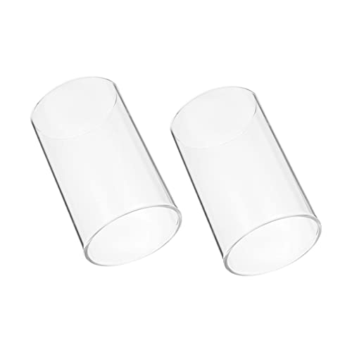 Cabilock 2pcs Candle Shade Decorative Candle Cover Desktop Glass Cloche Glass Hurricane Decorative Candle Holder Household Candle Holder Transparent Glass Dome Decorative Glass Cloche