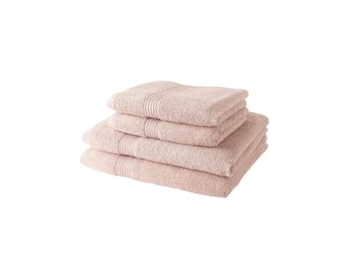 TODAY 2 Serviettes de Toilette 50x90 + 2 Draps de Bain 70x130 cm 100% Coton - Roses des sables