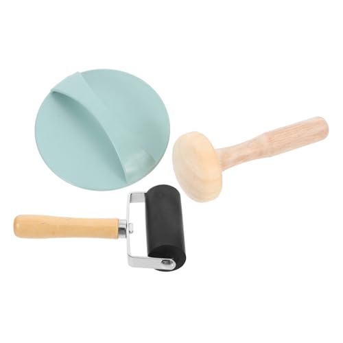 GRIRIW Durable Printmaking Tool Set Woodworking Glue Roller Craft Roller Tool Wood Carving Hammer for Stamp Pad for Projects