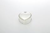 Material: versilbert von Herzen schenken Schmuckdose Herz glatt Perlrand versilbert 6,0 x 5,5cm H 3,5cm