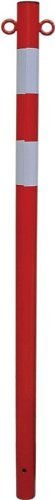 Paletto Segnaletico Parapedonale per Marciapiedi in Metallo H.120cm Bianco-Rosso