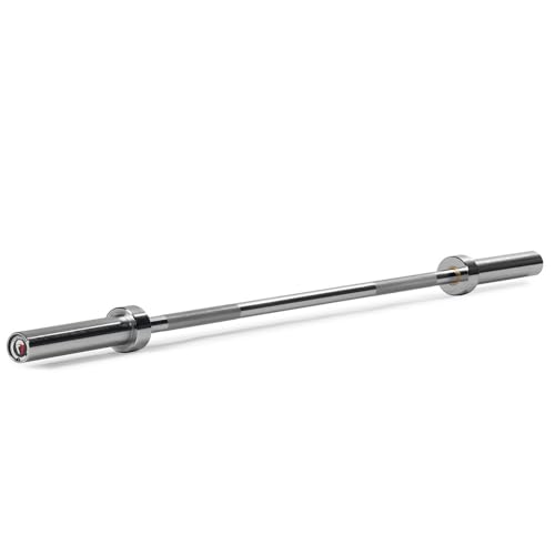 Titan Fitness 60in Olympic Weightlifting Barbell, 500 LB Capacity, 28mm Grip Shaft, Chrome Finish, Bronze Bushings, Olympic-Sized Weight Sleeves