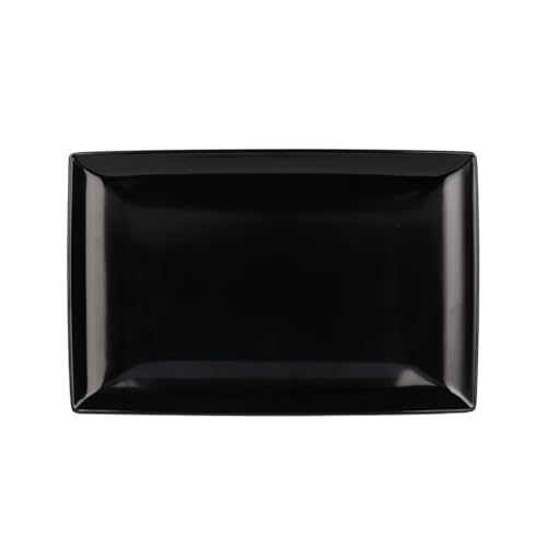 Thunder Group 長角皿 31.6×20.6cm 焼き物皿 焼き魚 長方形 メラミン食器 食洗機対応 割れにくい プラスチック 業務用 黒 ブラック 47128BK