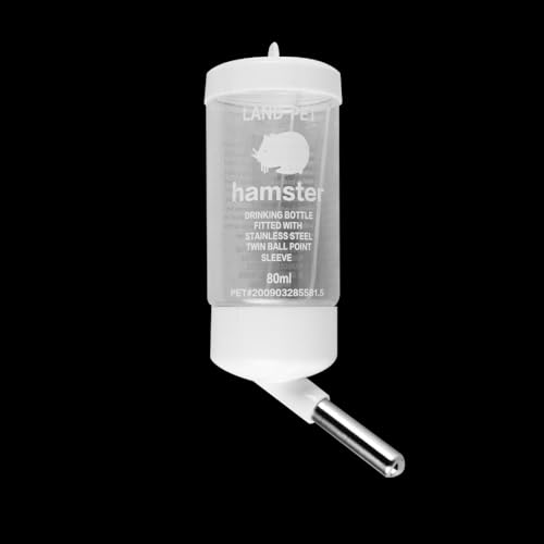 Tiardey Hamster Water Bottle Leak Proof 80ml Water Bottle with Double Bowl Base for Small Animals in Cages or Habitats - Image 4