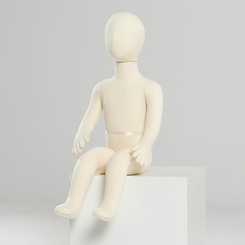 Maniquí articulado de niño sentado unisex para cambiar ropa fácilmente