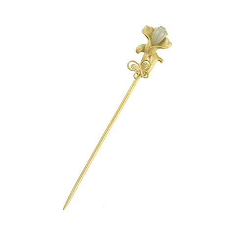 Bâtonnets de jade magnolia en argent S925, le cadeau idéal pour une coiffure de mariée
