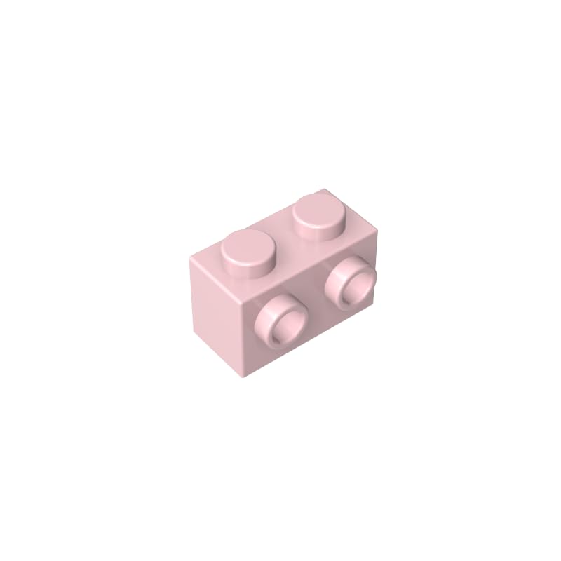 XYEIUGO 11211 Hinge Brick Special 1x2 with 2 Studs on 1 Side, 50 PCS, Light Pink, 50 Pieces
