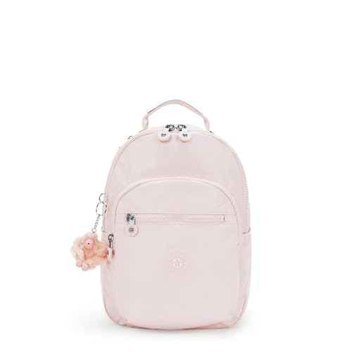 Kipling Seoul Mochila pequena impressa para tablet, Brilho rosa, 10.5''L x 13.75''H x 6.75''D, Kipling Mochila feminina Seoul S
