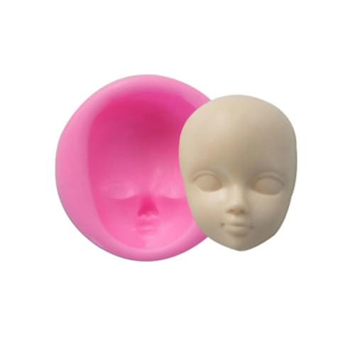 Generisch Molde para cara humana, silicona, fondant, chocolate, arcilla, molde de silicona de polímero para cabeza humana, formas faciales, modelo, cabeza de muñeca