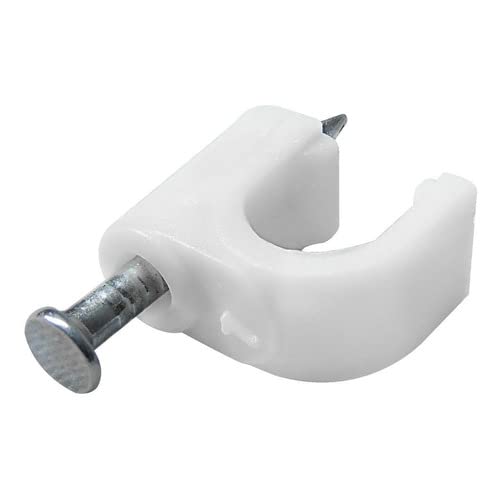 Fixador organizador de Cabos fios Parede 100 Pcs 8mm Branco c/Prego